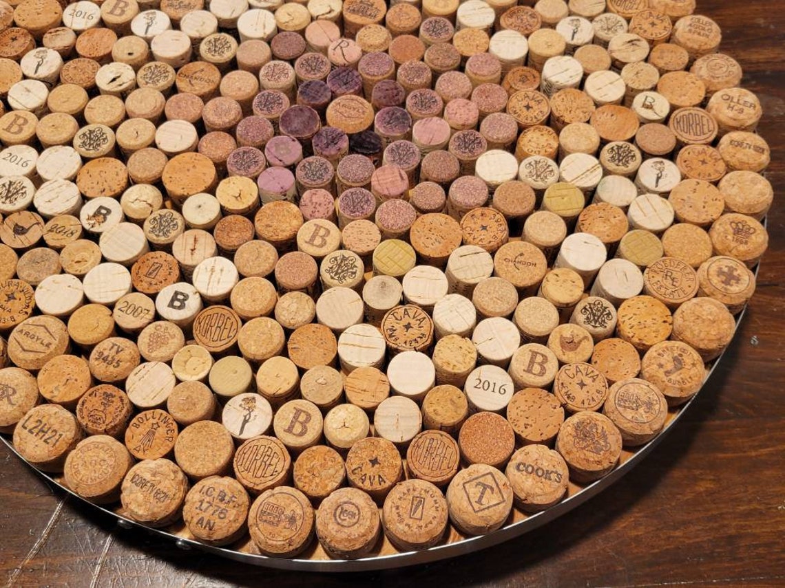 Reclaimed Wine Cork Pin Board / Cork Bulletin Board Etsy