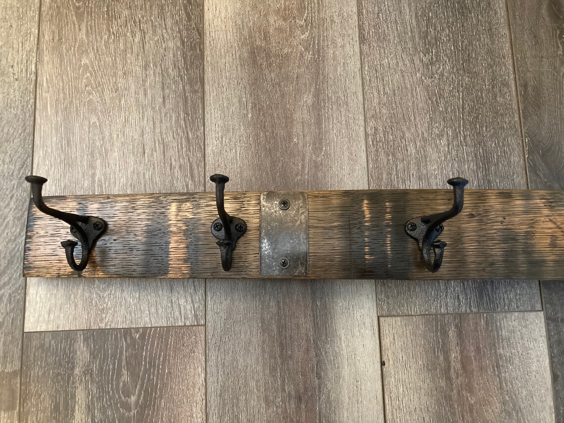 Whiskey Barrel Coat Rack Hat Rack Repurposed Whiskey Barrel Etsy