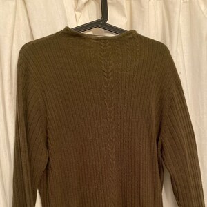 Olive green high neck soft acrylic knit FITS XL image 1