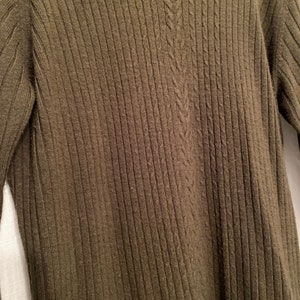 Olive green high neck soft acrylic knit FITS XL image 2