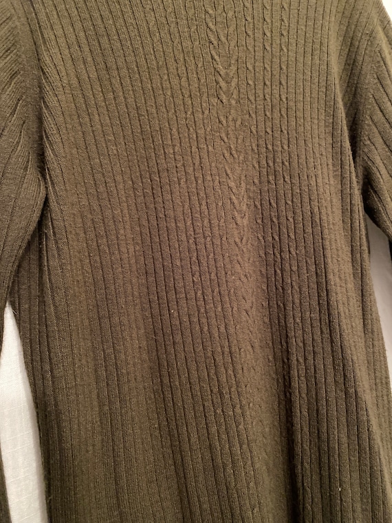 Olive green high neck soft acrylic knit FITS XL - image 2