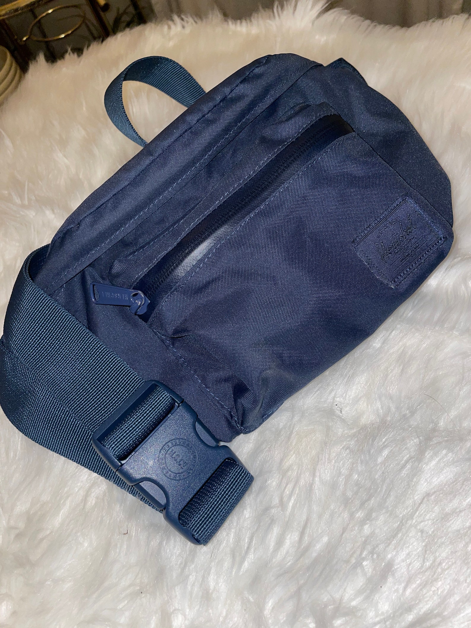 Navy blue Herschel fanny pack waist bag with lots of pocket Etsy