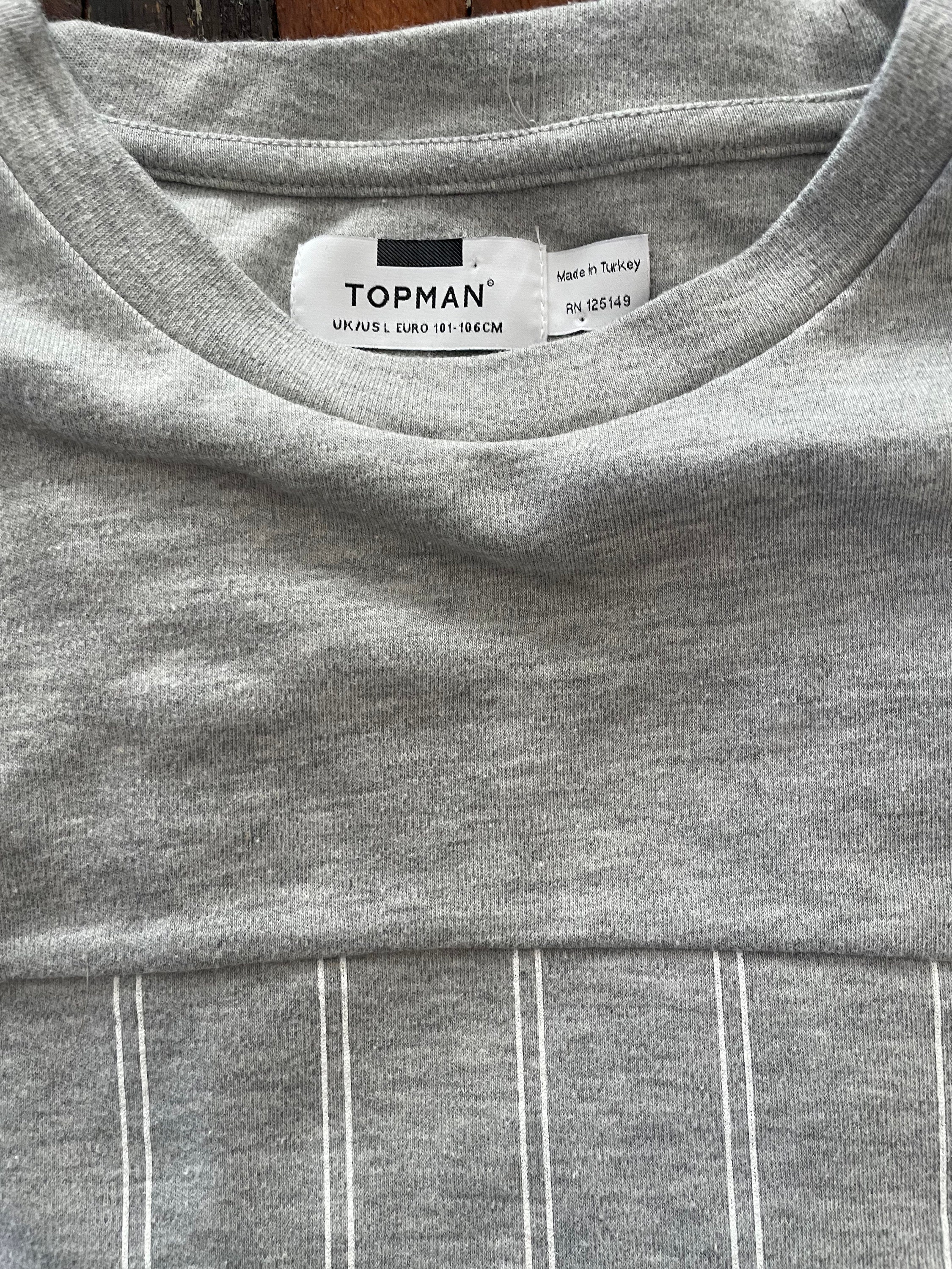 Striped Grey TOPMAN Grey Tshirt Quality Material Thick US UK Large Etsy