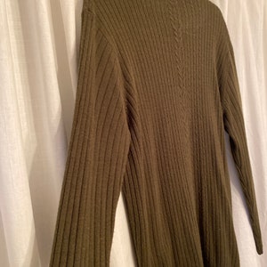 Olive green high neck soft acrylic knit FITS XL image 3