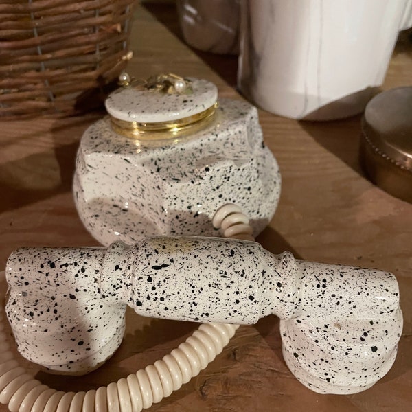 1960 Ceramic speckled telephone