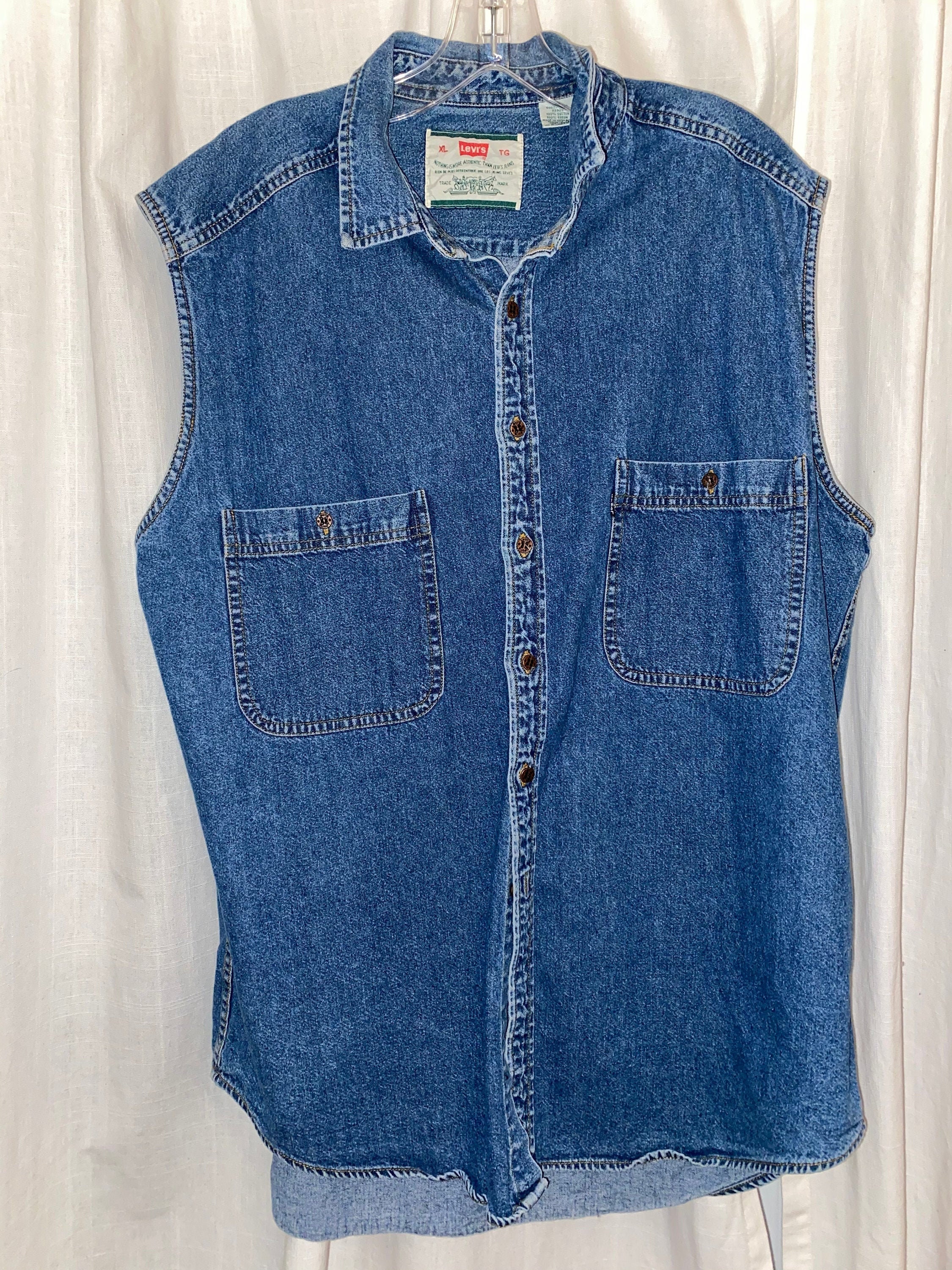 Mens Levis Denim Button up Vest / Levi 
