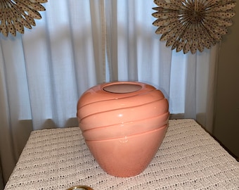 MCM pastel pink circular pear shape vase