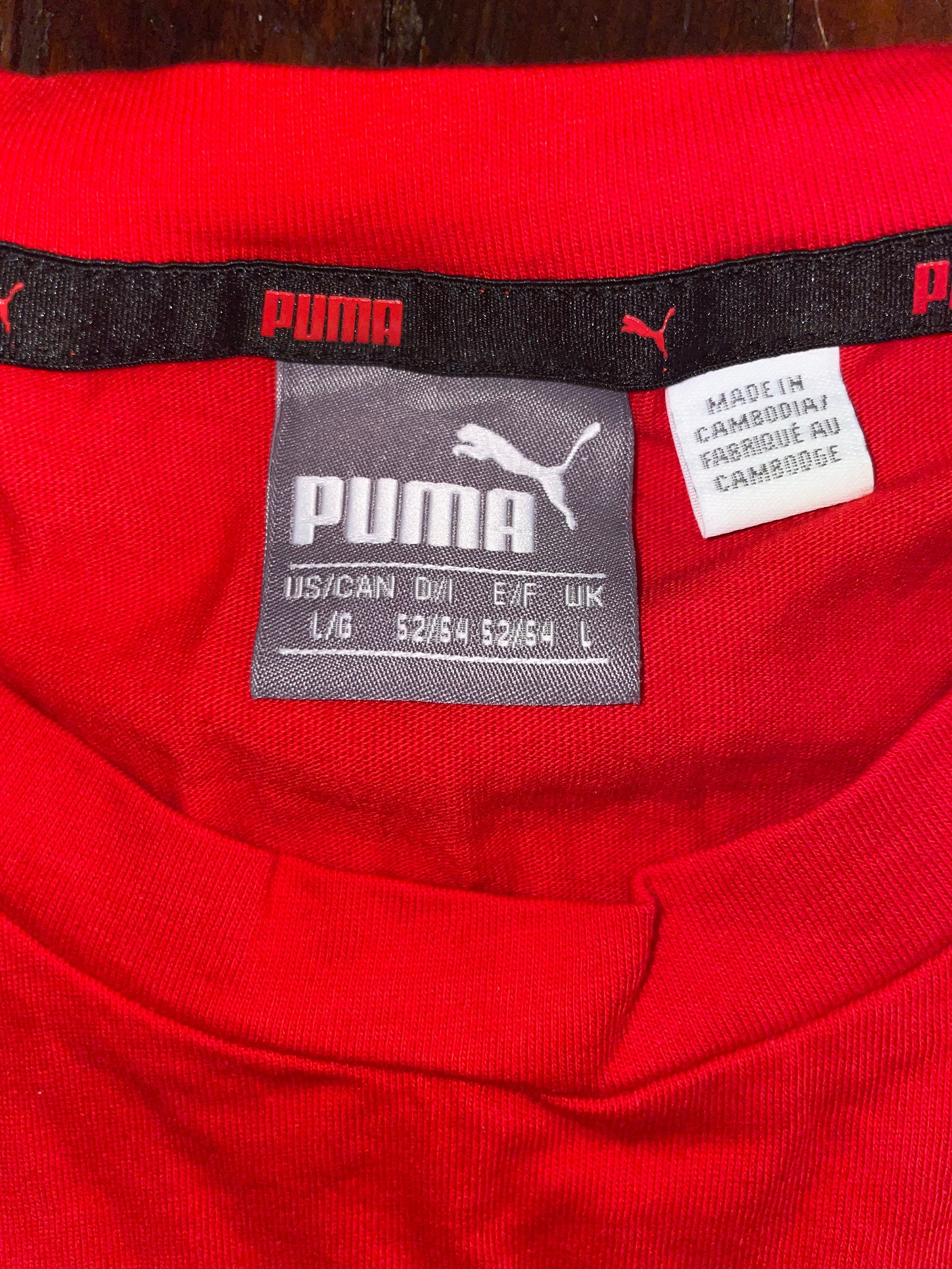 Red and Black PUMA Tshirt - Etsy