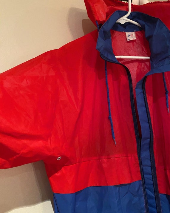 K-way red and blue vintage skii jacket retro size… - image 1