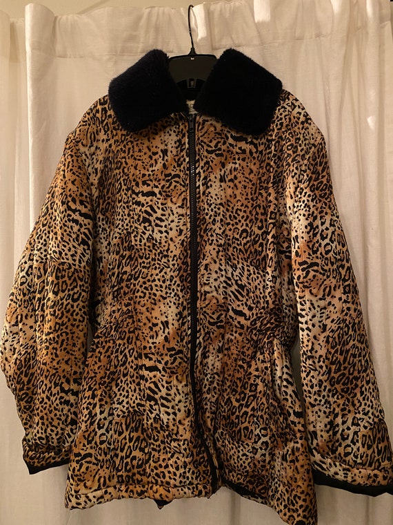 Leopard clearance collar coat