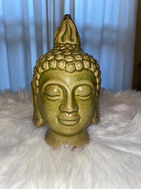 Buddha / green buddha / yoga Buddha / ceramic Buddha / Etsy