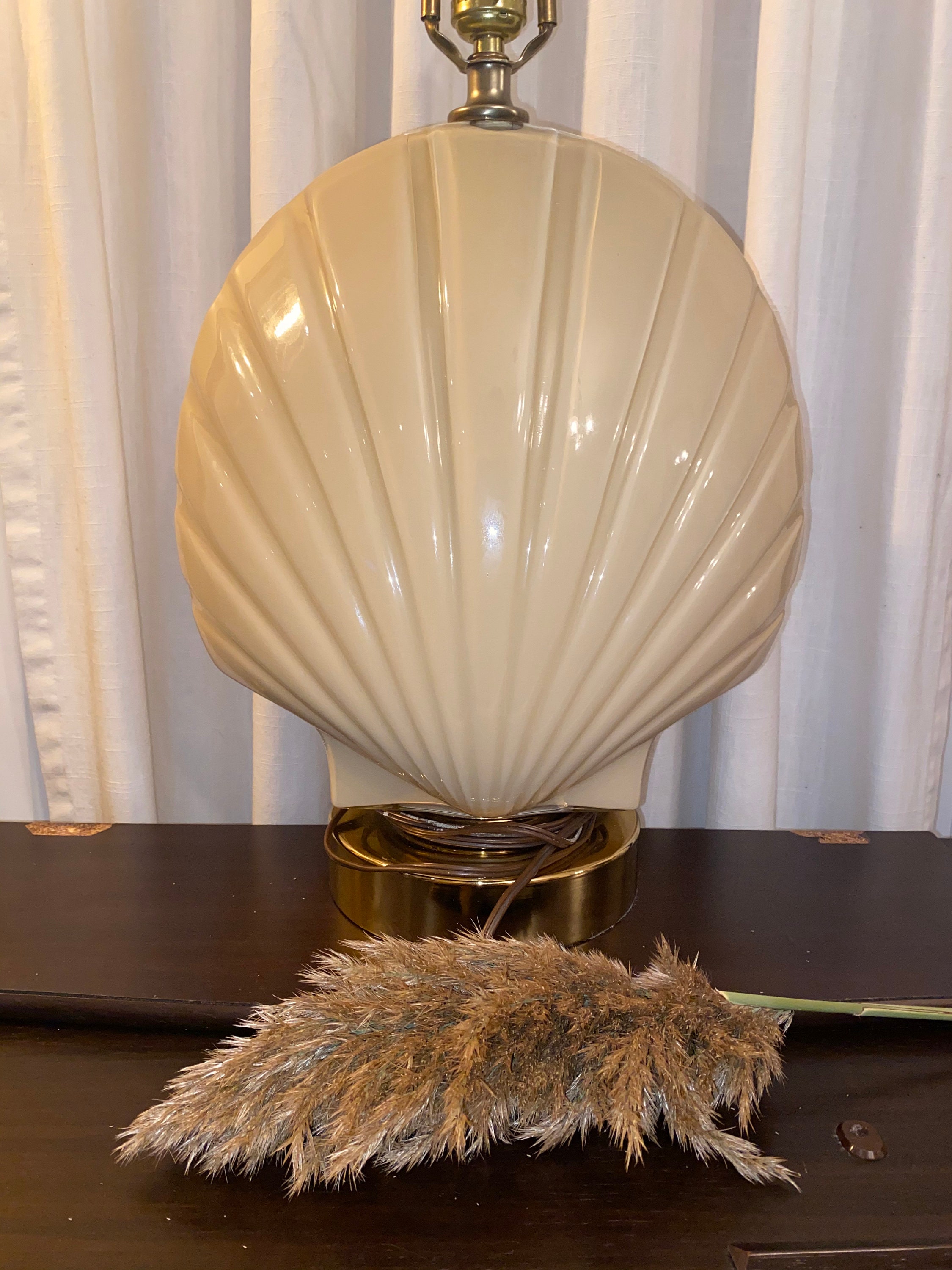 Seashell LAMP 16 ART beige schelpenlamp mid - Etsy