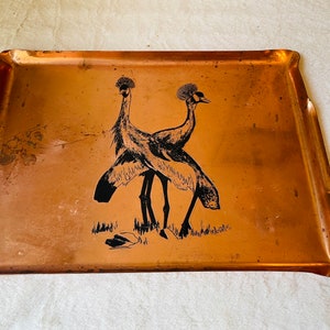 Peacock brass tray / brass trays / vintage bird tray
