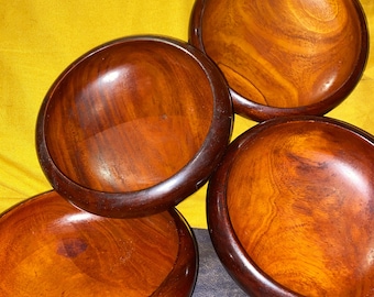 Set of four wooden bowls / wood bowl set