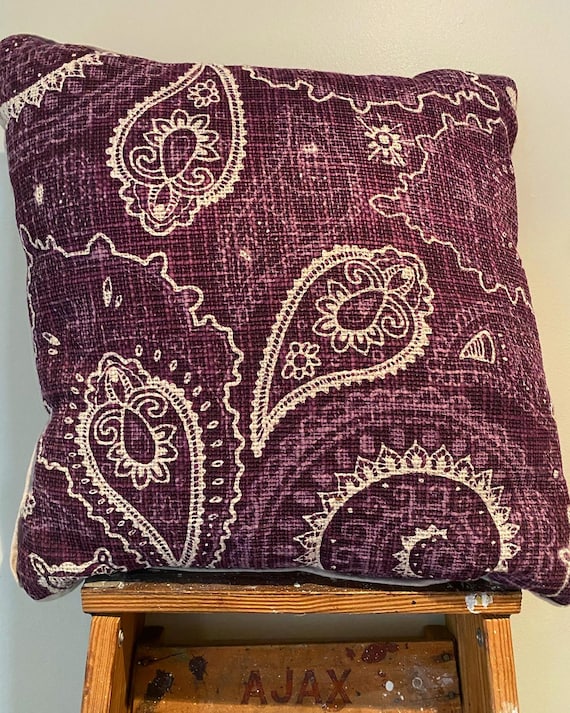 Purple boho accent pillow