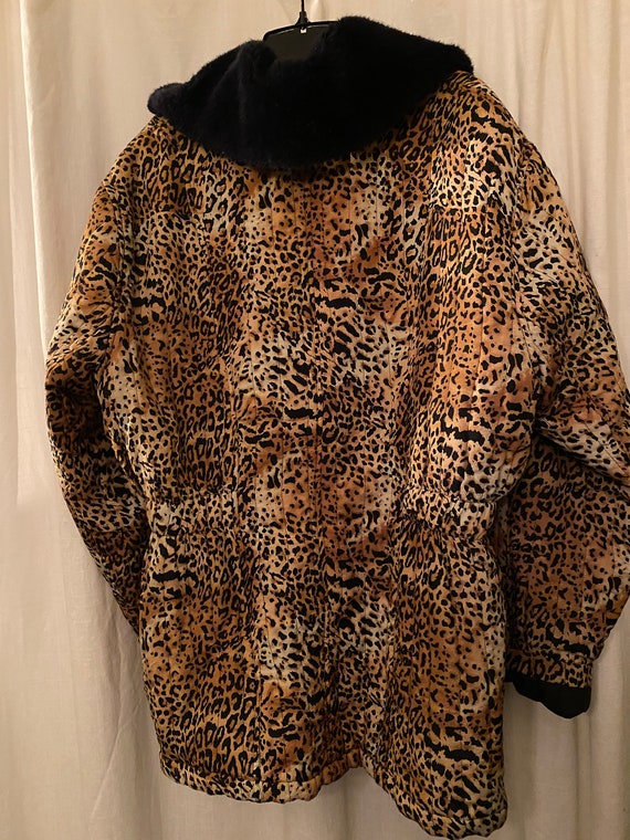 Leopard print collar coat shop