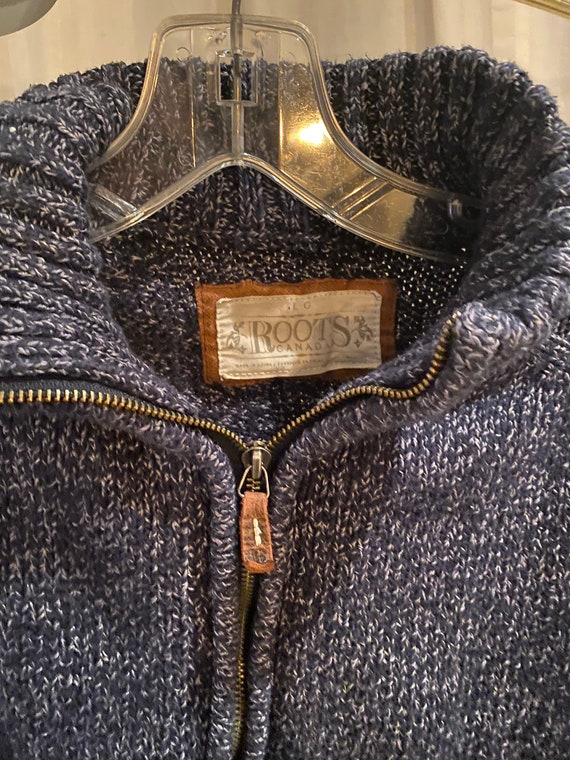 Men’s small genuine ROOTS knit zip up sweater