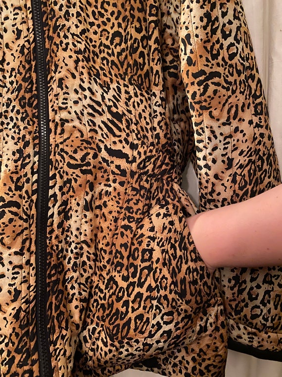 Leopard Jacket / Fur Collar Coat / Classy Jacket with Pockets Leopard Jacket / Fur Collar Coat / Classy Jacket with Pockets
