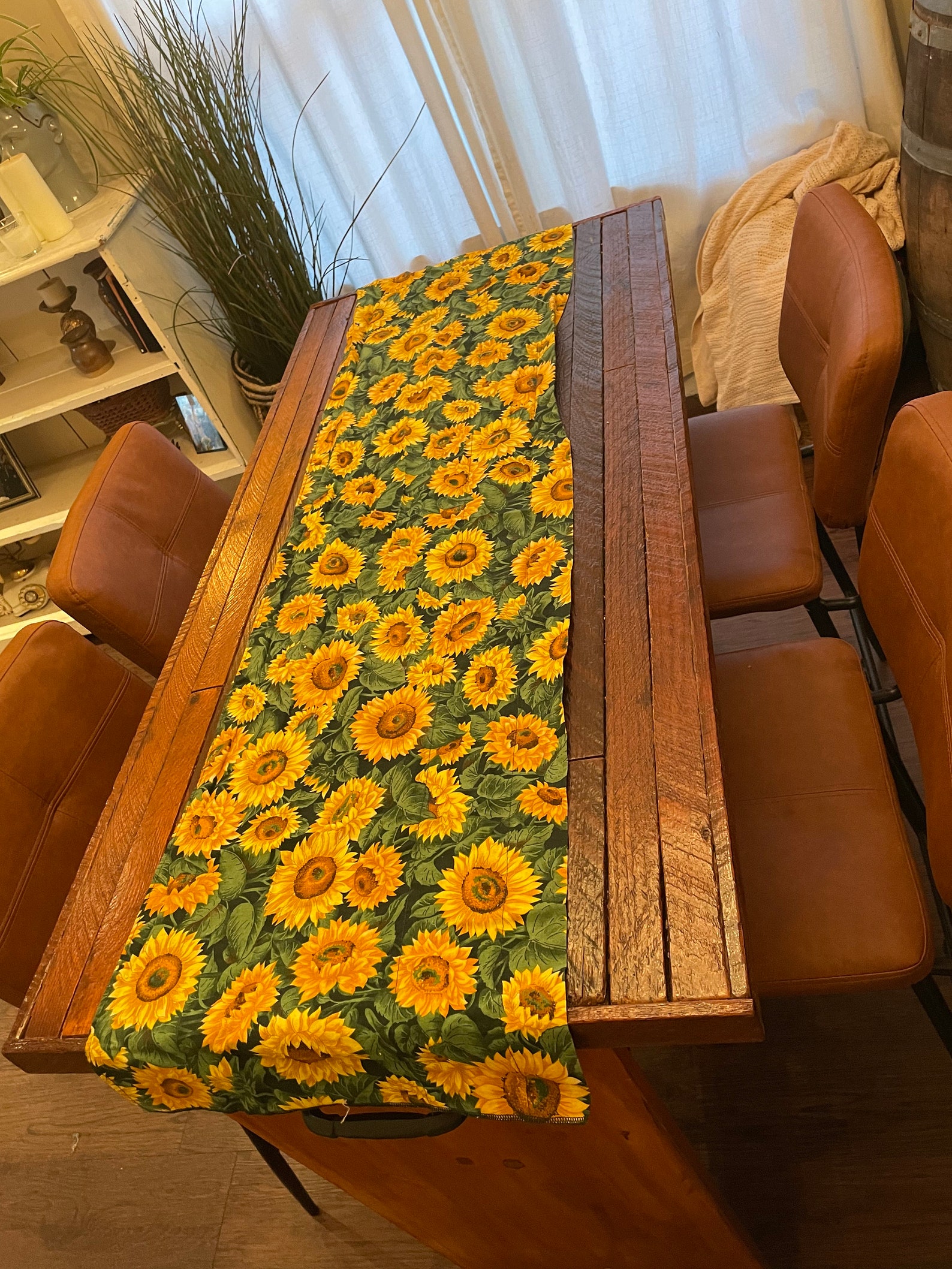 Sunflower table runner fits several shaped table Etsy