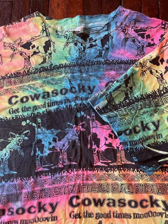 1980 Medium cowasocky tie dye shirt - vintage gra… - image 3