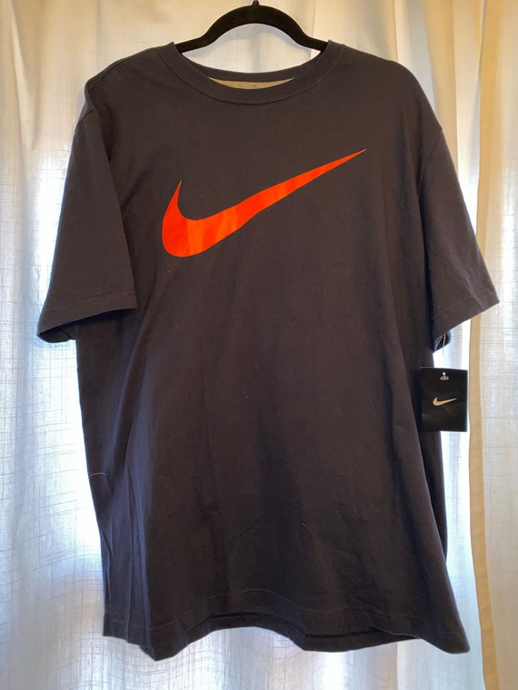 Nike / Nike Navy and Orange Shirt / Nike Swoosh - Etsy