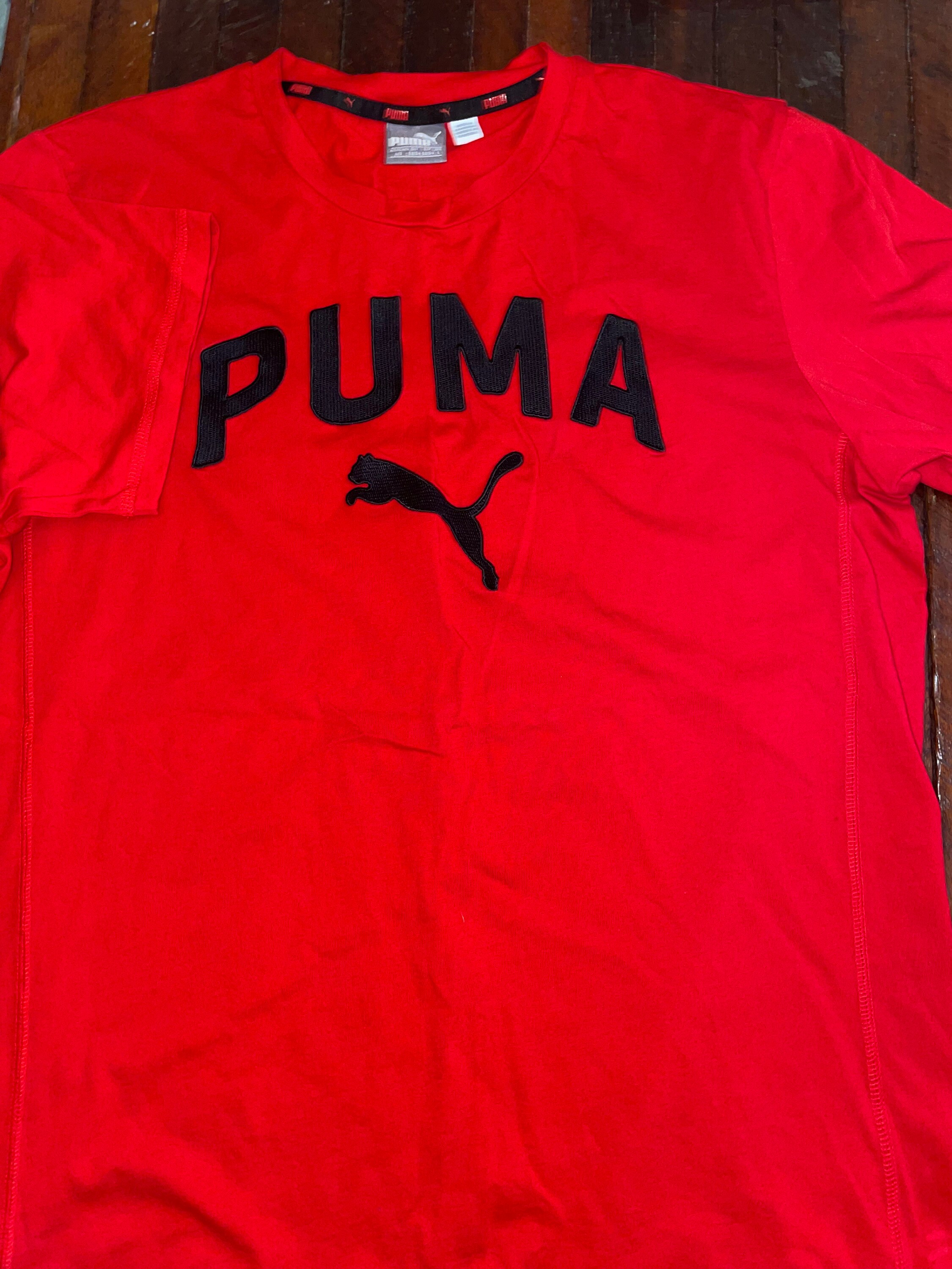 Red and Black PUMA Tshirt Etsy 