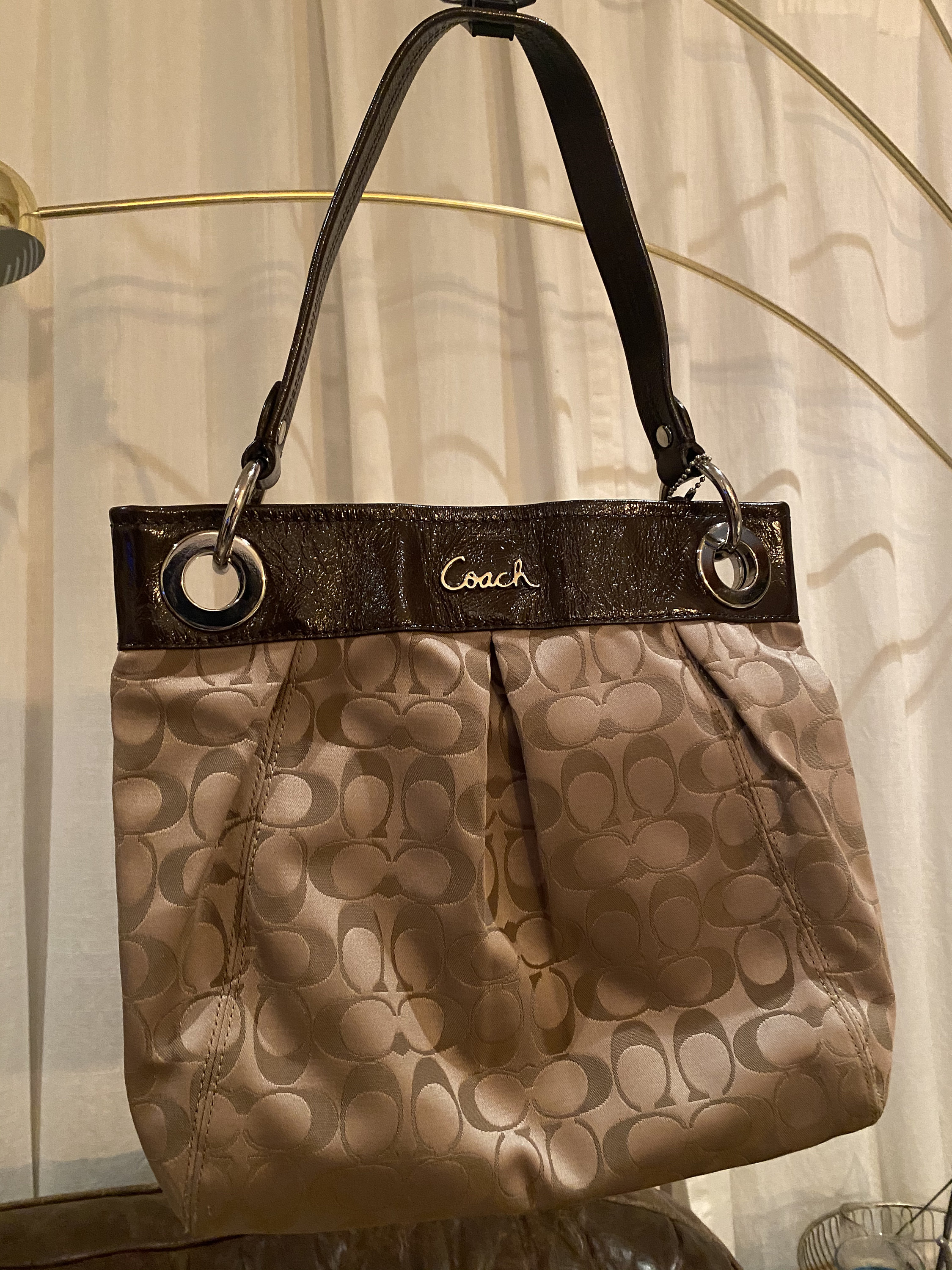 Modern genuine coach purse gold Etsy
