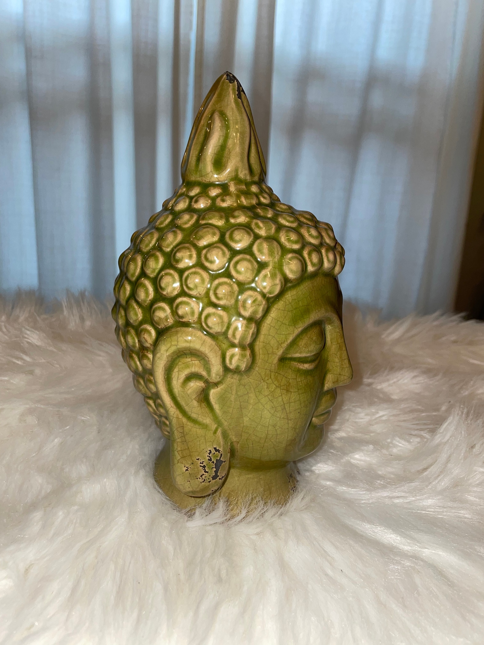 Soft Green ceramic Buddha decor Etsy