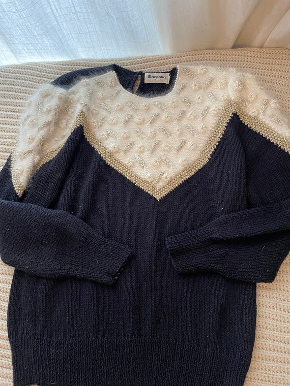 Rabbit Hair Knit Sweater / Beaded Sweaters / Black and Gold - Etsy Ireland Rabbit Hair Knit Sweater / Beaded Sweaters / Black and Gold - Etsy Ireland