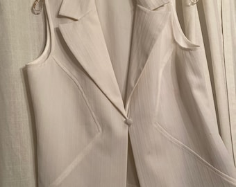 White Jessica Petite size 16 dress blazer vest