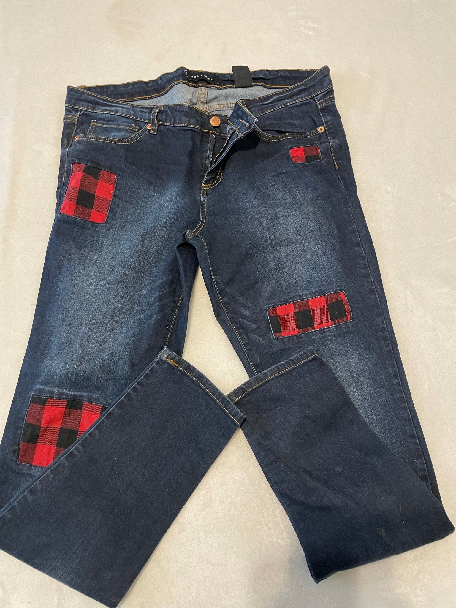 Plaid Patch Jeans Plaid Patch Jeans