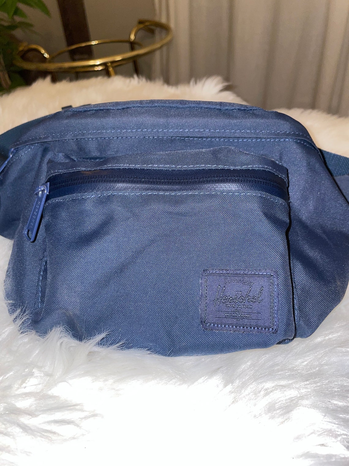 Navy blue Herschel fanny pack waist bag with lots of pocket Etsy
