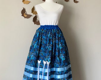 Royal blue butterfly ribbon skirt