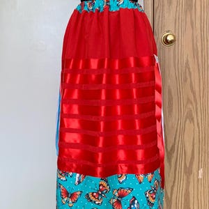 Vintage Red Butterfly Embroidery Shirt Skirt