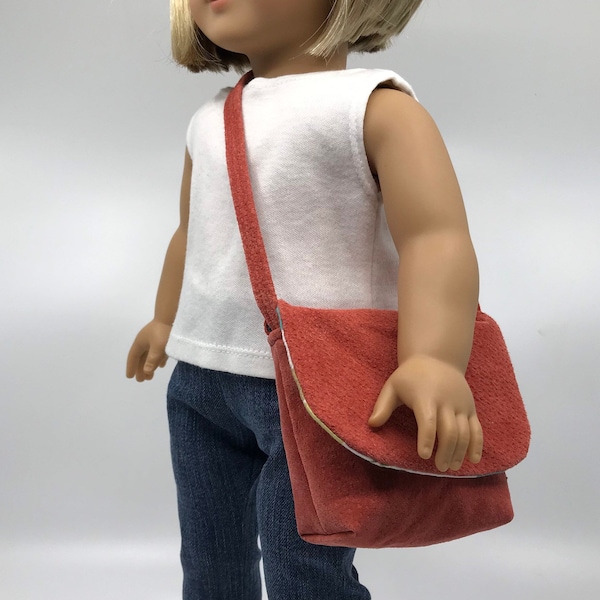 18 inch Doll Soft Suede Messenger Style Purses - Assorted