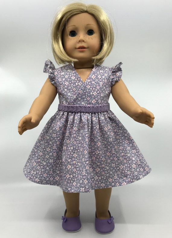 18 inch Doll Sleeveless Faux Wrap Bodice Party Dress With Armhole Ruffles - Assorted