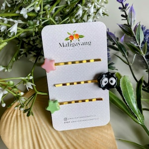Soot Sprite-Inspired Hair Pins | Hair Accessories | Light-Weight Polymer Clay | Filipino-Owned | Statement Hair Clips | Handmade Gifts