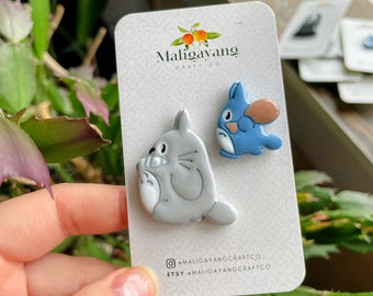 Totoro Character Clay Pin | Ghibli Inspired | Light-Weight Polymer Clay | Filipino-Owned | Handmade Gifts