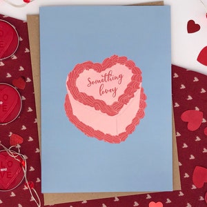 Quelque chose d'amoureux, Saint-Valentin, Saint-Valentin, petit ami, petite amie, carte drôle, anniversaire, carte de calligraphie manuscrite