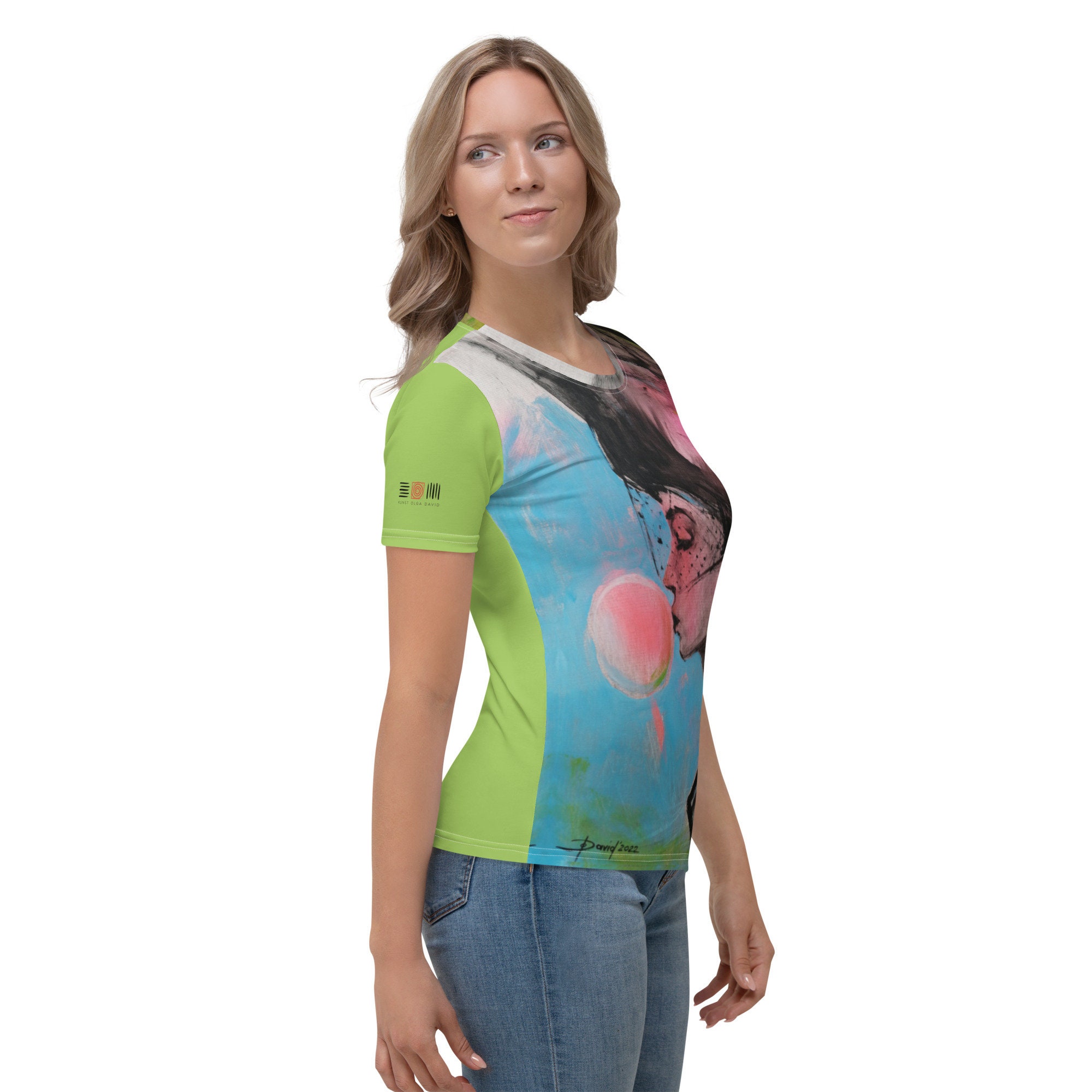 Damen Weißes T-Shirt - Minimalistischer Druck mit Rundhalsausschnitt