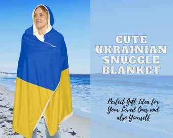 Acomódese con la manta ucraniana Snuggle / Bandera ucraniana / Manta Snuggle / Ucrania / Apoyo a Ucrania / Bandera ucraniana / Manta linda