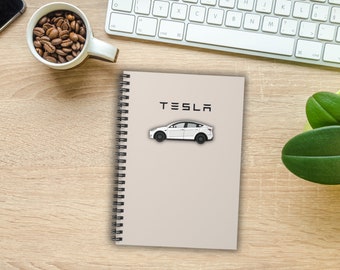 Cuaderno espiral Tesla: diseño elegante para los entusiastas de Tesla Color crema