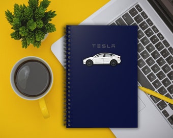 Cuaderno en espiral inspirado en Tesla: calidad superior y diseño elegante, azul oscuro