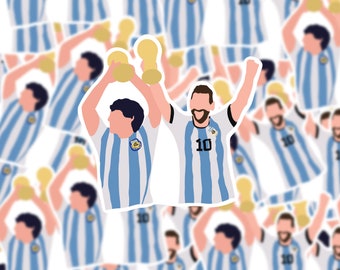 Maradona and Messi World Cup Trophy sticker