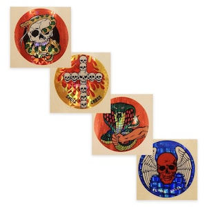 Vintage Holographic Skull Sticker