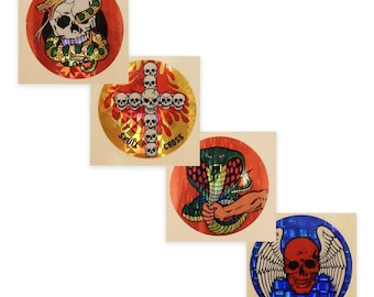 Vintage Holographic Skull Sticker