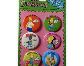 The Simpsons Vintage Deadstock Buttons