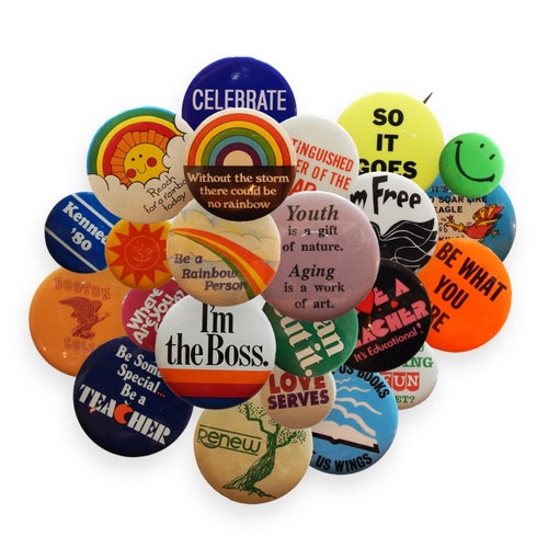 Vintage & Fun Style Button Pins - Etsy
