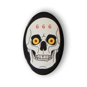 Metal Skull Badge Button