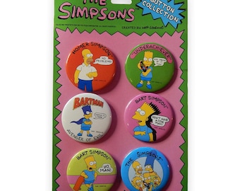 The Simpsons Vintage Deadstock Buttons